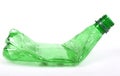 Squashed plastic green bottle Royalty Free Stock Photo