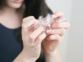 Squashing Plastic Bottle Royalty Free Stock Photo