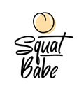 Squat Babe inspirational quote with peach. Sport motivational quote with doodles and lettering. Workout inspirational Poster.