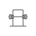 Squat rack line icon