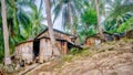 Squatter huts in the rural Philippines.