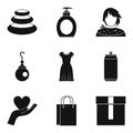 Squaw icons set, simple style