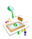 A Squeegee Screen Printing on A Tile Royalty Free Stock Photo