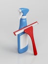 Squeegee and spray bottle Royalty Free Stock Photo