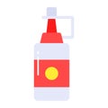 Squeezable bottle of flavored sauce, customizable icon of ketchup