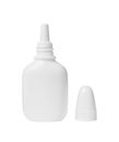 Squeezable bottle isolated. White bottle of nasal drops. Nasal drops bottle.