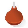 Squeeze bulb realistic icon. Rubber rectal syringe. Enema, clyster. Anal douche. Medical tool. Royalty Free Stock Photo