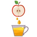 squeeze juice from apples into a glass. fruit juicer.