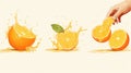 squeeze orange citrus illustration Royalty Free Stock Photo