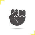 Squeezed fist glyph icon Royalty Free Stock Photo