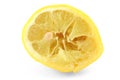 Squeezed out lemon on white Royalty Free Stock Photo