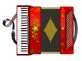 Squeezed red accordion