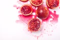 Squeezed Sliced Ripe Juicy Sicilian Blood Oranges on White Background Tasty Oranges Wooden Squeezer Horizonta Top View