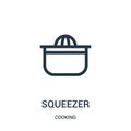 squeezer icon vector from cooking collection. Thin line squeezer outline icon vector illustration. Linear symbol