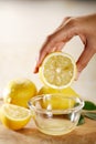 Squeezing lemon Royalty Free Stock Photo