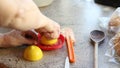 Squeezing a lemon for juice. Juicing.