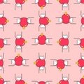 Squeezing pimple pattern seamless. popping Acne background . vector illustration