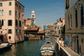 Squero di San Trovaso. Workshop for making gondolas, Venice, Italy - may 2023 Royalty Free Stock Photo
