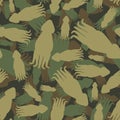 Squid army pattern seamless. Military cephalopod marine animal background. protective green texture