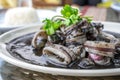 Squid black soup, local food in eastern Thailand