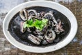 Squid black soup, local food in eastern Thailand