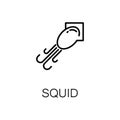 Squid flat icon or logo for web design. Royalty Free Stock Photo