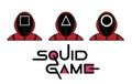 Squid Game Mask Soldiers vector graphics Royalty Free Stock Photo