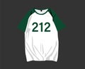 Squid game Shirt Number 212 Han Mi-nyeo character Player Design Clothes Green