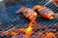 Squid Grilled Barbecue Squid Poppy Grilled over Charcoal Royalty Free Stock Photo