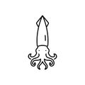 Black line icon for Squid, calamari and calamary Royalty Free Stock Photo