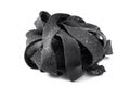 Squid ink raw tagliatelle pasta isolated Royalty Free Stock Photo