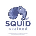 Squid or octopus character vector logo Royalty Free Stock Photo