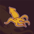 Squid or octopus mascot logo design for sport team Royalty Free Stock Photo