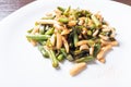 Squid salad with beans on a plate Royalty Free Stock Photo