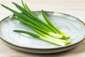 Squid salad Step-by-step recipe step 3 green spring onion ingredient Royalty Free Stock Photo