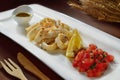 Squid salad tomato shred Calamari Royalty Free Stock Photo