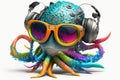 Squid Smilecore Medium Full Shot Punk Colorful. Generative AI Royalty Free Stock Photo