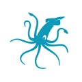 Squid vector silhouette Royalty Free Stock Photo