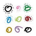 Squiggle assortment Royalty Free Stock Photo