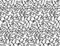 Squiggle lines seamless pattern. Pen freehand doodles, black strokes on white background. Tileable abstract vector