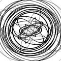 Squiggle, squiggly circles, ovals, lines. Spiral made of random