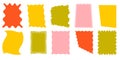 Squiggle stories frames set. Jaggered edges, retro scallop frames, psychedelic forms, groovy shapes set