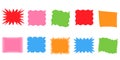 Squiggle stories frames set. Jaggered edges, retro scallop frames, psychedelic forms, groovy shapes set