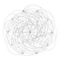 Squiggly random sketch, sketchy random lines. Tangled lines. Knot design element. Wiggly, curvy lines