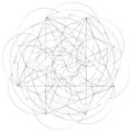 Squiggly random sketch, sketchy random lines. Tangled lines. Knot design element. Wiggly, curvy lines