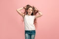 The squint eyed teen girl with weird expression Royalty Free Stock Photo