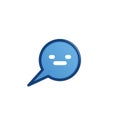 Squint smiley emoji emoticon in blue bubble speech