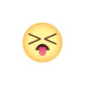 Squinting Face With Tongue emoticon flat icon