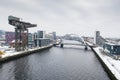 The squinty bridge over the River Clyde, formally know as Arc Bridge during the winter