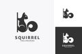 Climbing squirrel animal logo design Royalty Free Stock Photo